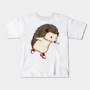 Hedgehog Runner Running Sports Kids T-Shirt